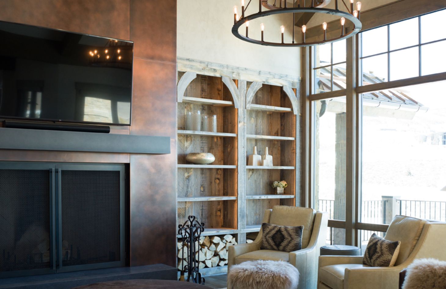 Stoneclad lighting in media room